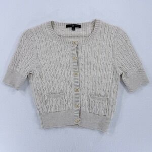 GAP Short Sleeve Cable Knit Cardigan S preppy classic Old Money Quiet Luxury